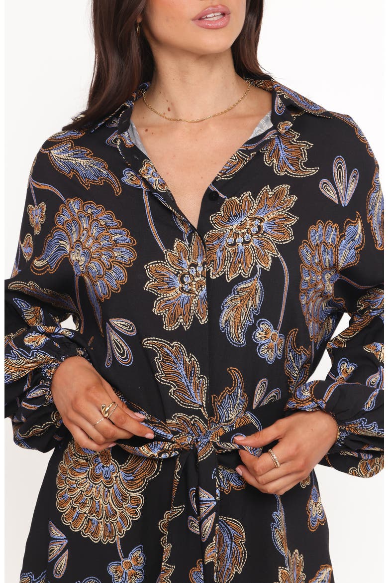 Pali Floral Long Sleeve Romper, Alternate, color, BLACK FLORAL