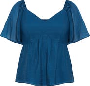 City Chic Marci Flutter Sleeve Top