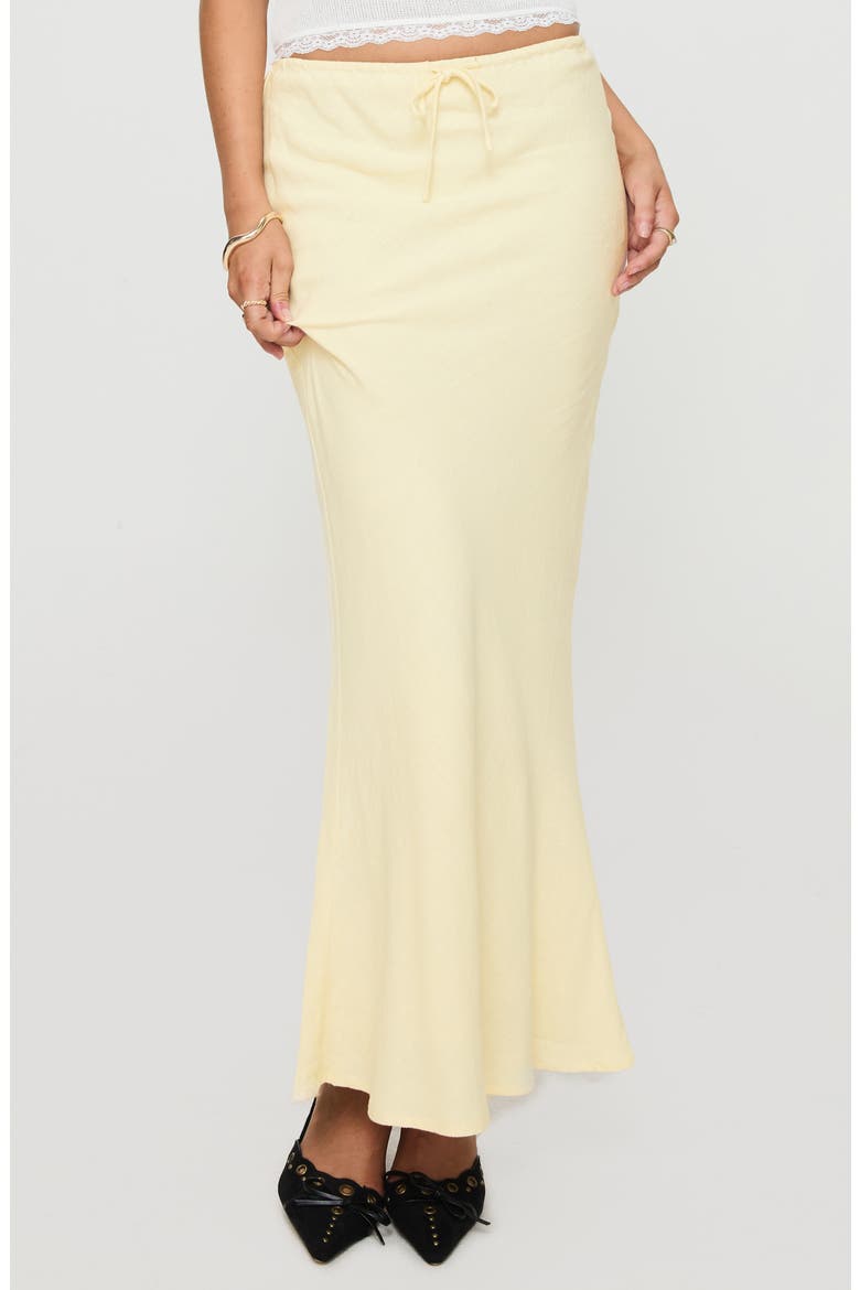 Mercer Linen Blend Drawstring Maxi Skirt, Main, color, LEMON