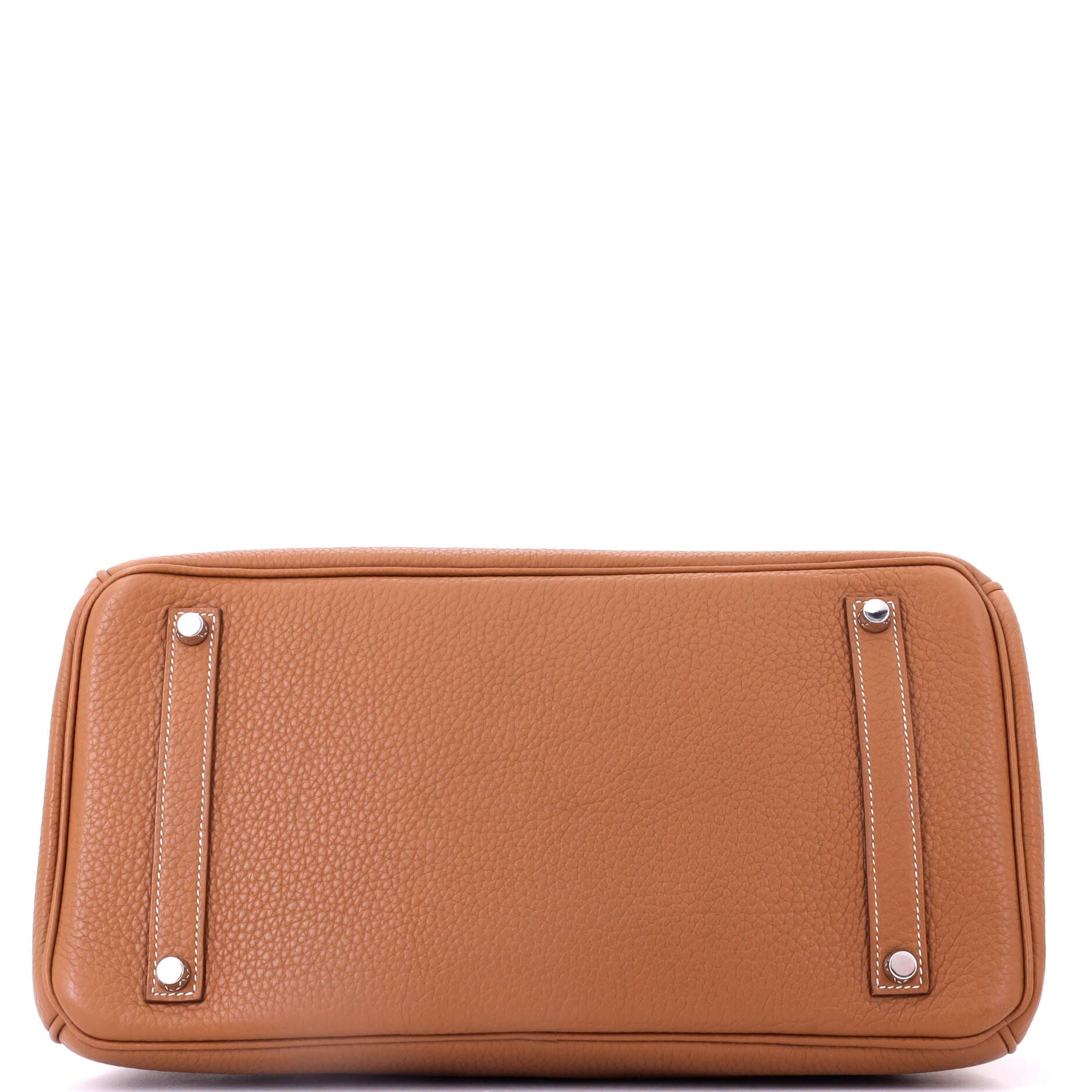 Pre-Owned Hermes Birkin Handbag Brown Clemence with Palladium Hardware 35, Alternate, color, Gold