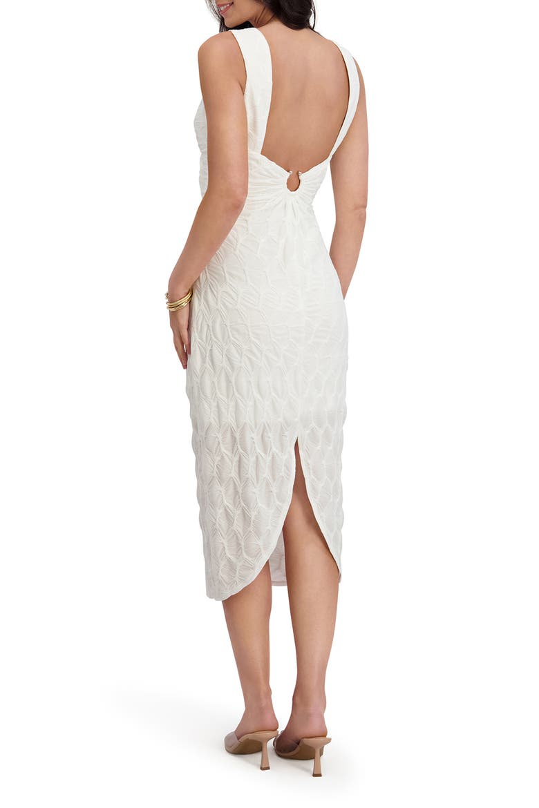 Textured Knit Body-Con Midi Dress, Alternate, color, WHITE