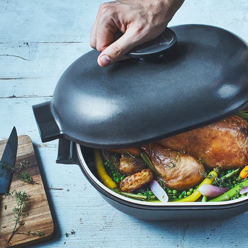 Emile Henry Delight 4.3 Quart Oval Dutch Oven, Slate In Slate