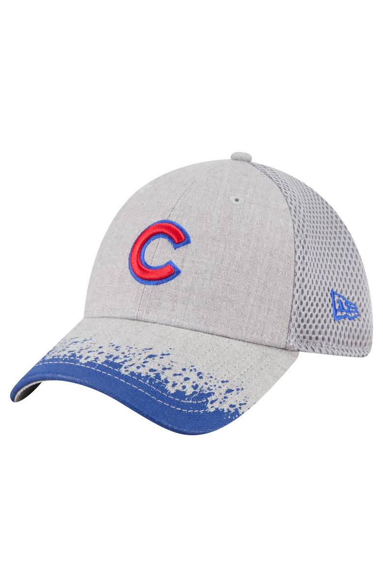 New Era Men's New Era Gray Chicago Cubs Visor Paint Splatter 39THIRTY Flex Hat, Main, color, Gray