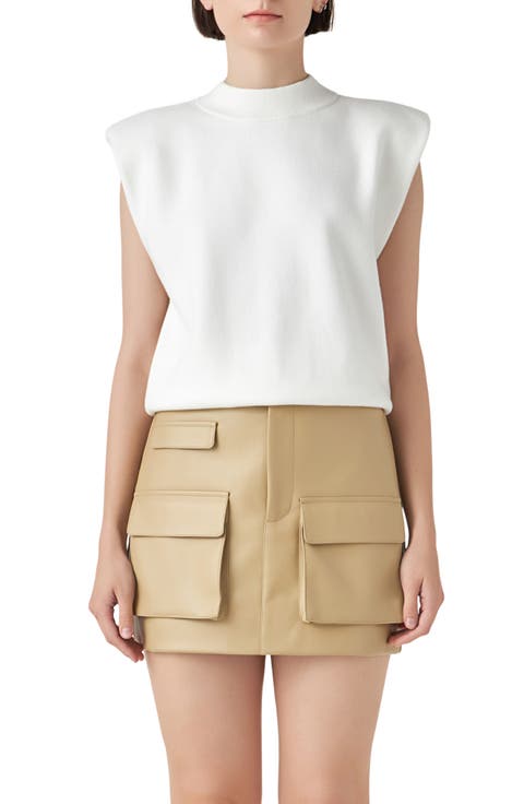 Mock Neck Sleeveless Knit Top