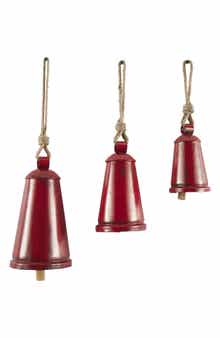 WILLOW ROW Eclectic Set of 3 Metal Decorative Meditation Bells
