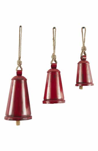 WILLOW ROW Eclectic Set of 3 Metal Decorative Meditation Bells