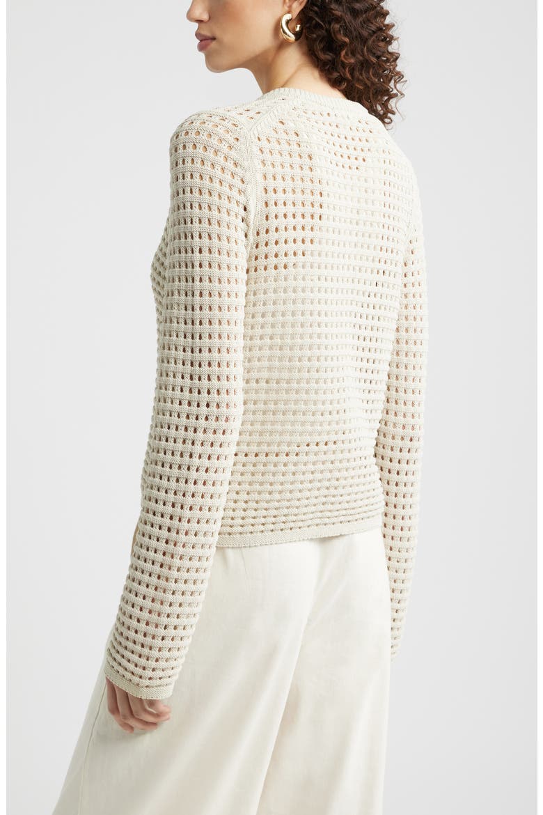 Mesh Stitch Cardigan, Alternate, color, BEIGE SCROLL