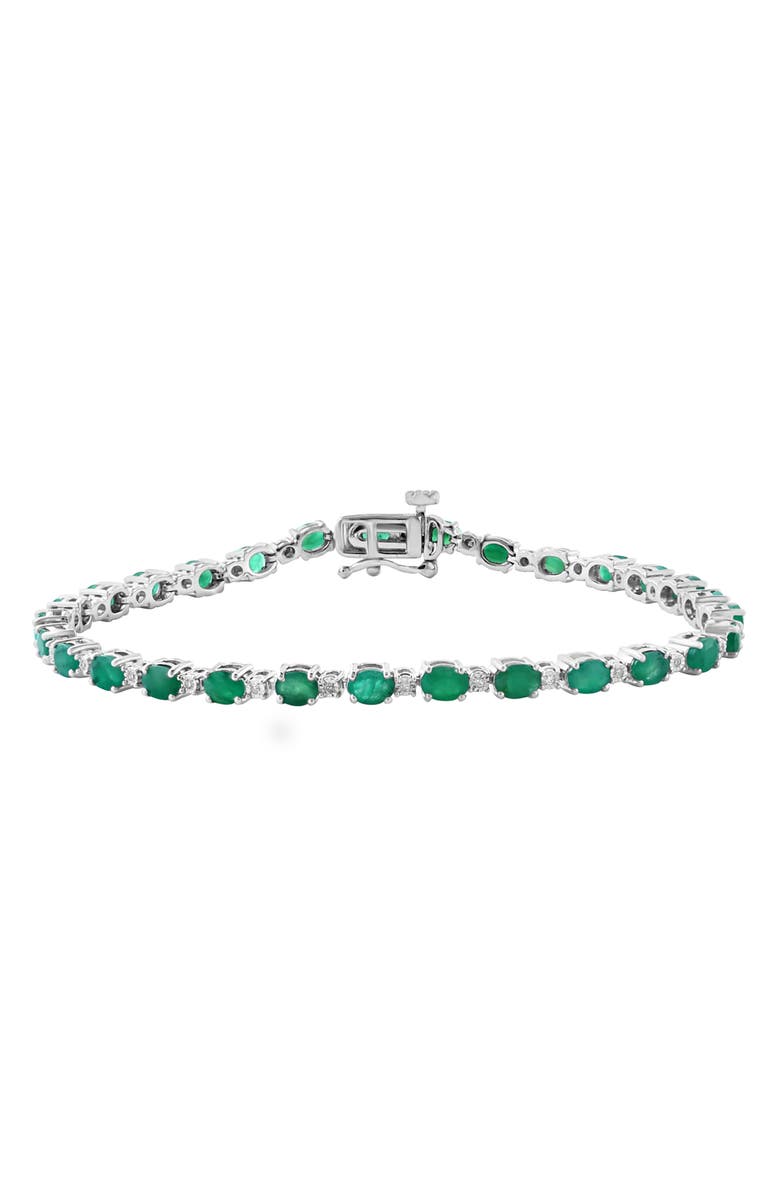 EFFY Sterling Silver Ruby Diamond Bracelet - 0.06 ctw., Alternate, color, Green