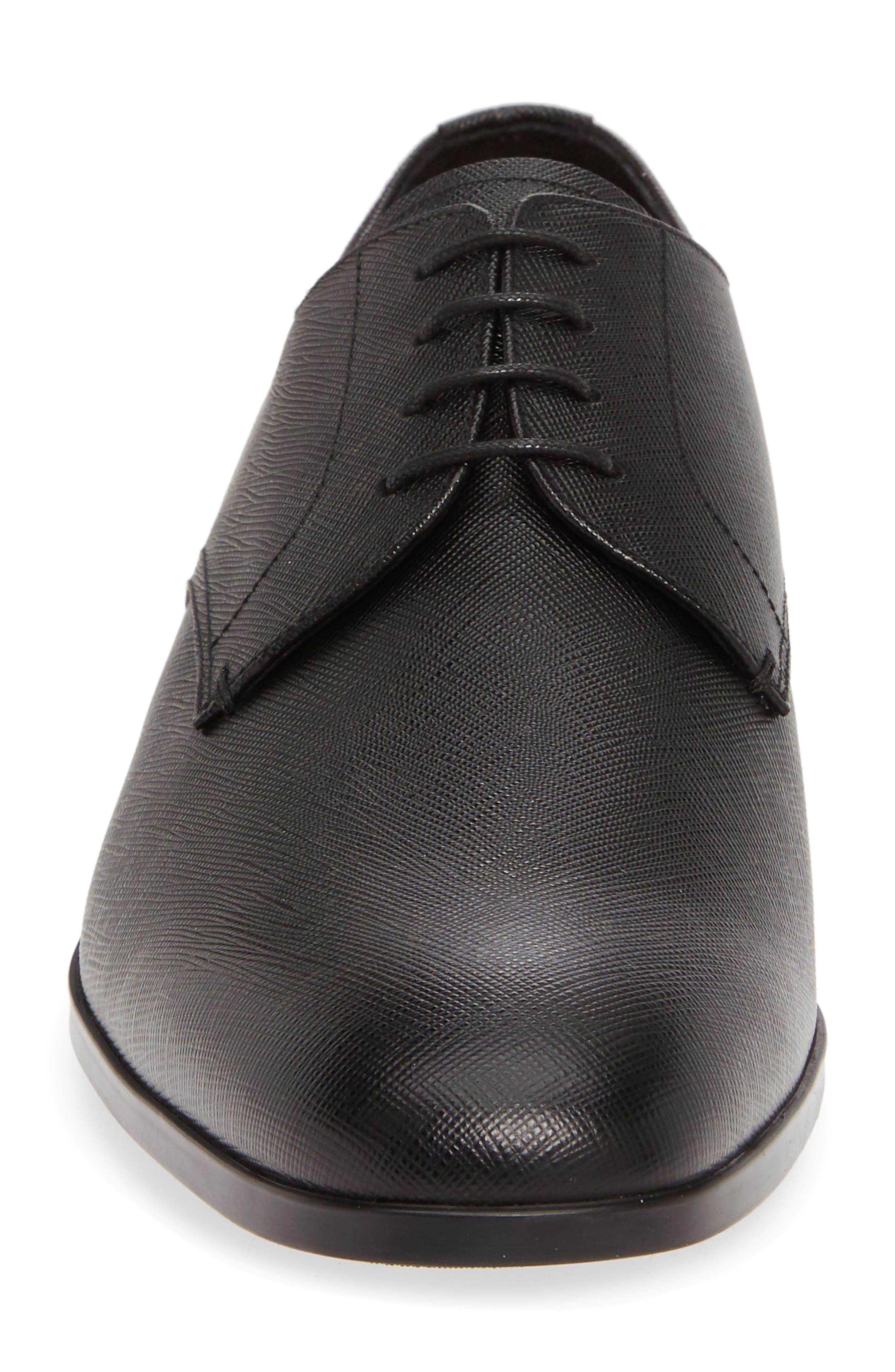 Prada Plain Toe Derby, Alternate, color, Nero