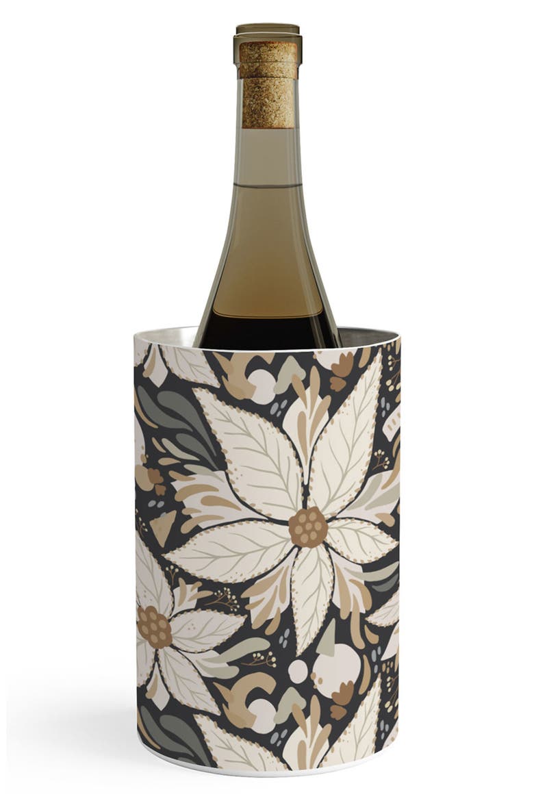 Abstract Floral Wine Chiller, Main, color, BLACK