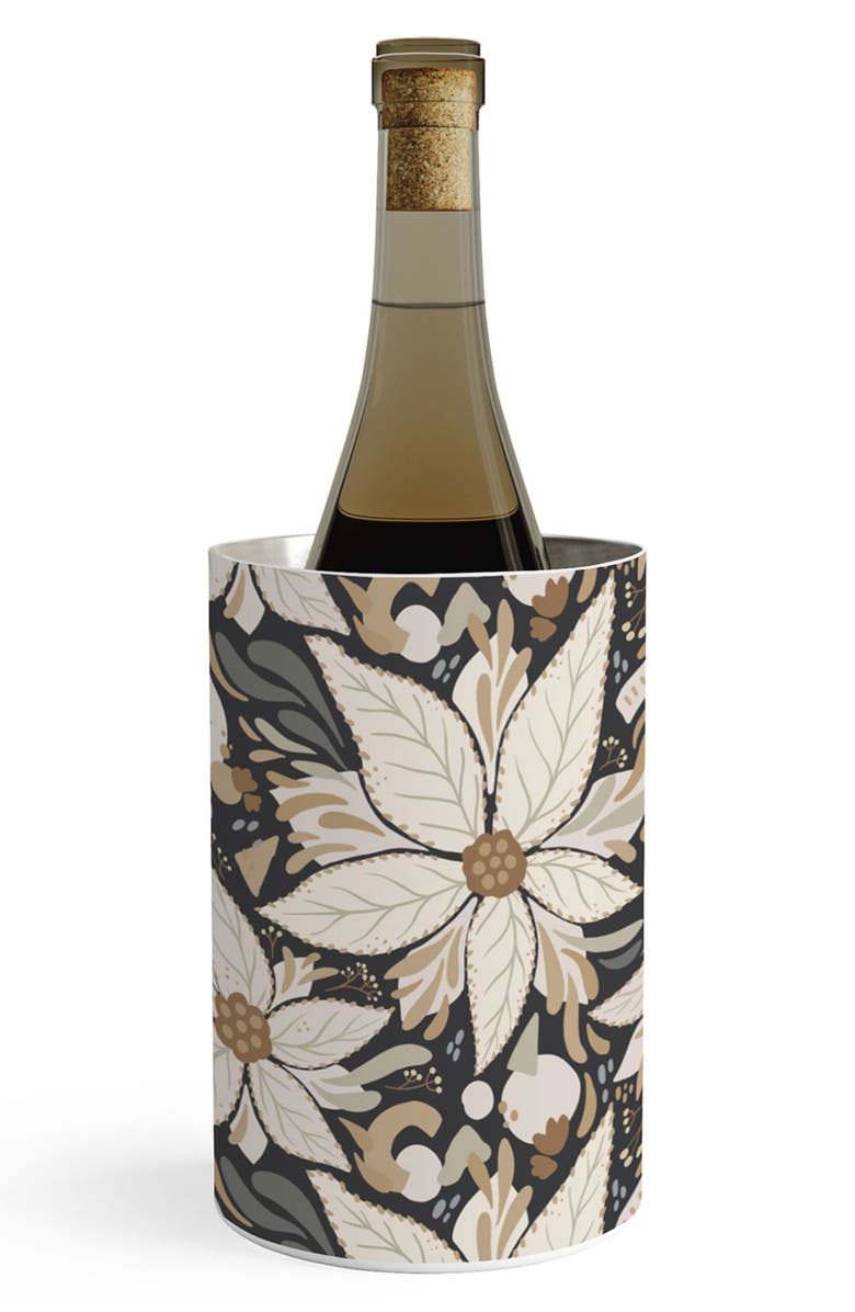Deny Designs Abstract Floral Wine Chiller, Main, color, Black
