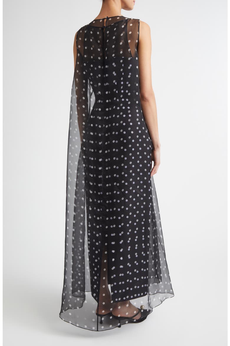 Layered Polka Dot Silk Organza Dress, Alternate, color, POLKA DOT
