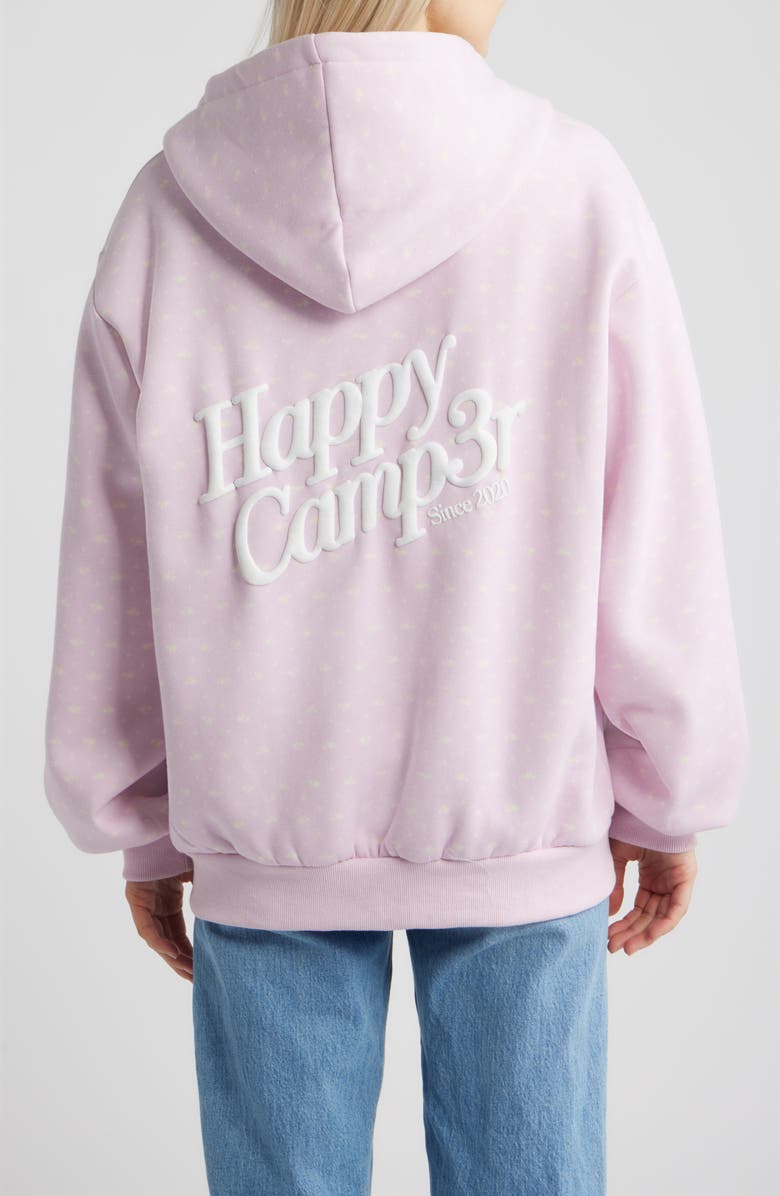 HAPPY CAMP3R Lavender Bloom Zip-Up Hoodie, Alternate, color, Lilac Snow