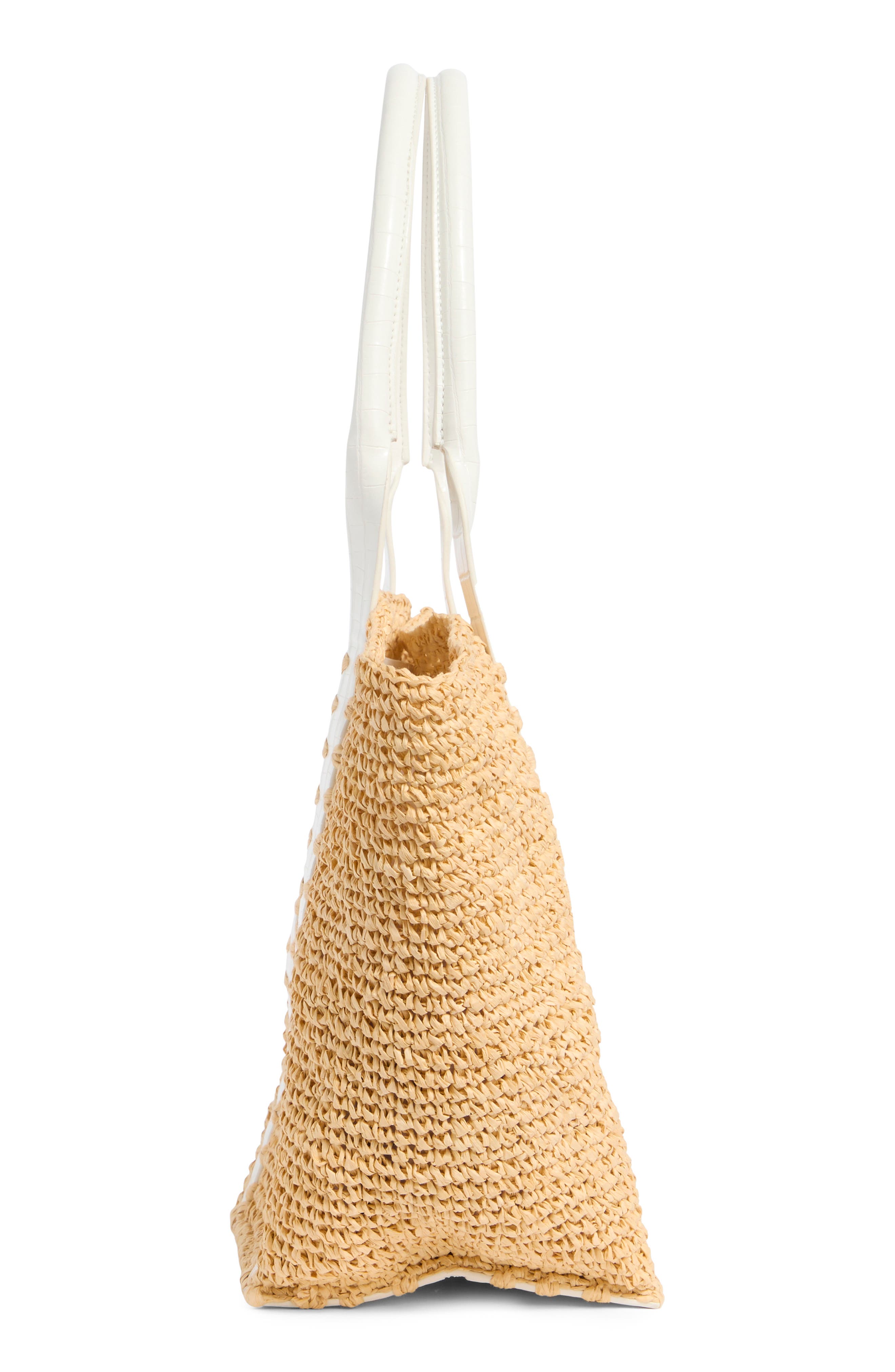 Sam Edelman Marley Raffia Tote Bag, Alternate, color, Eggshell