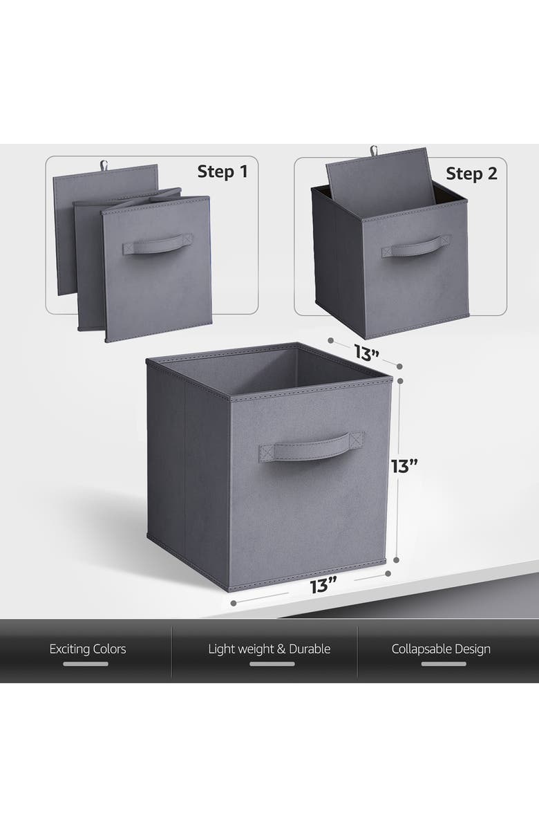 SORBUS 8-Pack Collapsible Storage Cube, Alternate, color, Gray