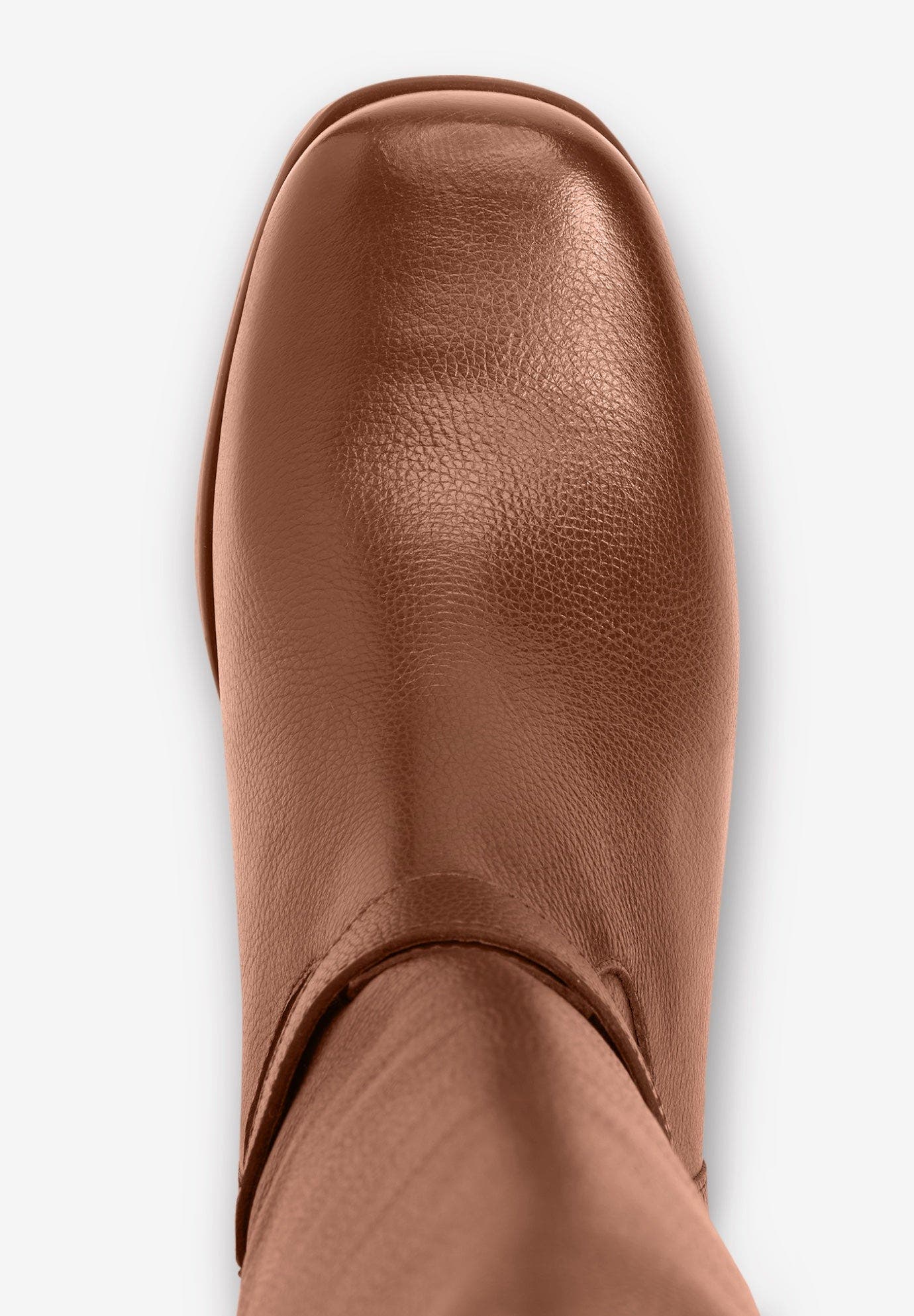 Comfortview The Donna Wide Calf Leather Boot, Alternate, color, Cognac