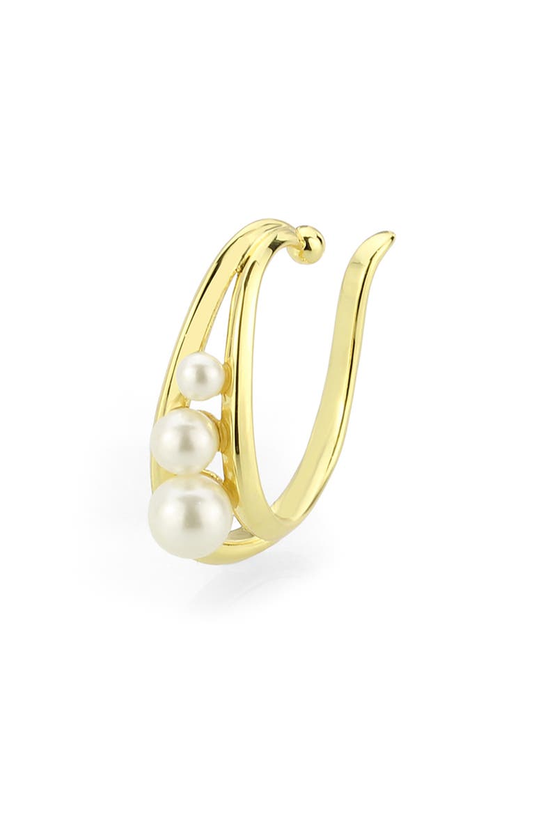 Imitation Pearl Ear Cuffs, Main, color, WHITE