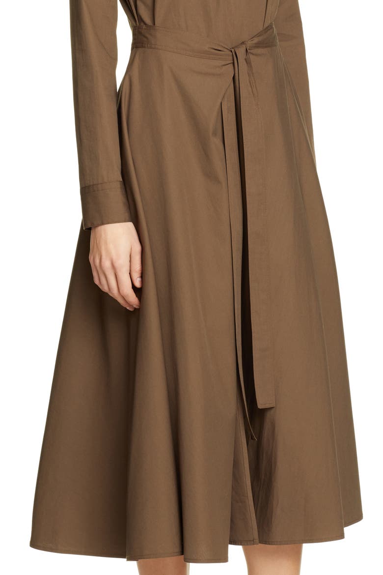Apron Wrap Cotton Shirtdress, Alternate, color, LODEN