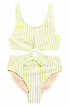 Shade Critters Kids' Lemon Stripe Cutout One-Piece Swimsuit