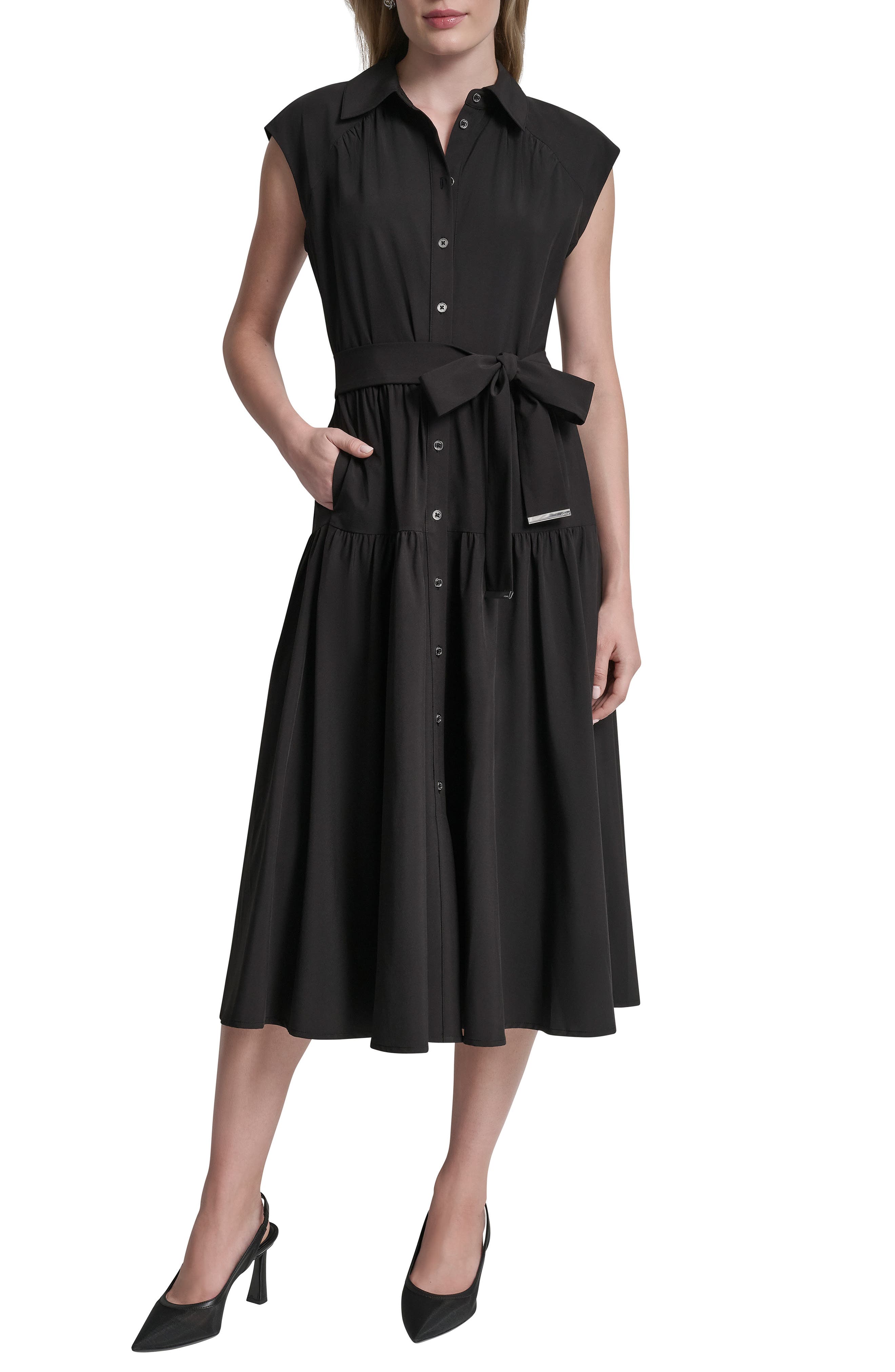 DKNY Drop Waist Shirtdress