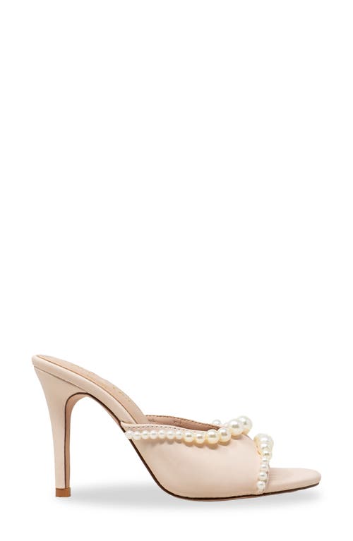 Chase & Chloe Chase And Chloe Faux Pearl Embellished Sandal In Beige