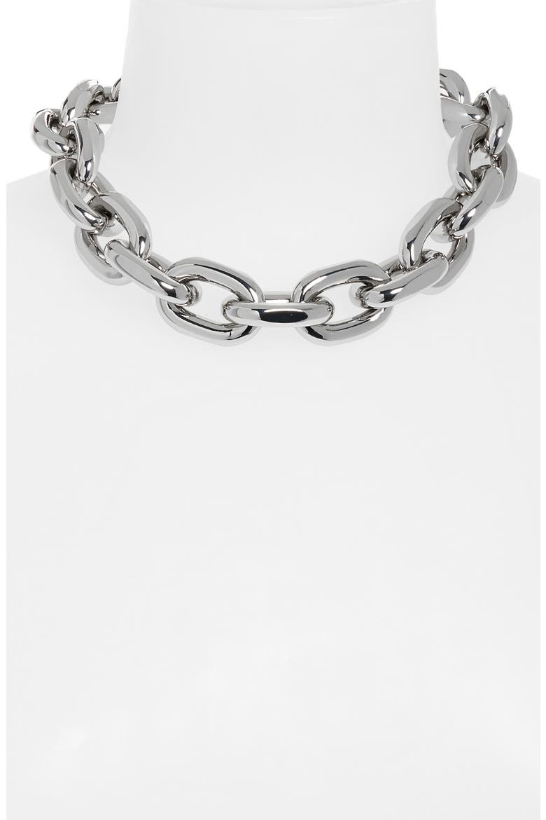 paco rabanne XL Link Chain Collar Necklace, Alternate, color, P040 SILVER