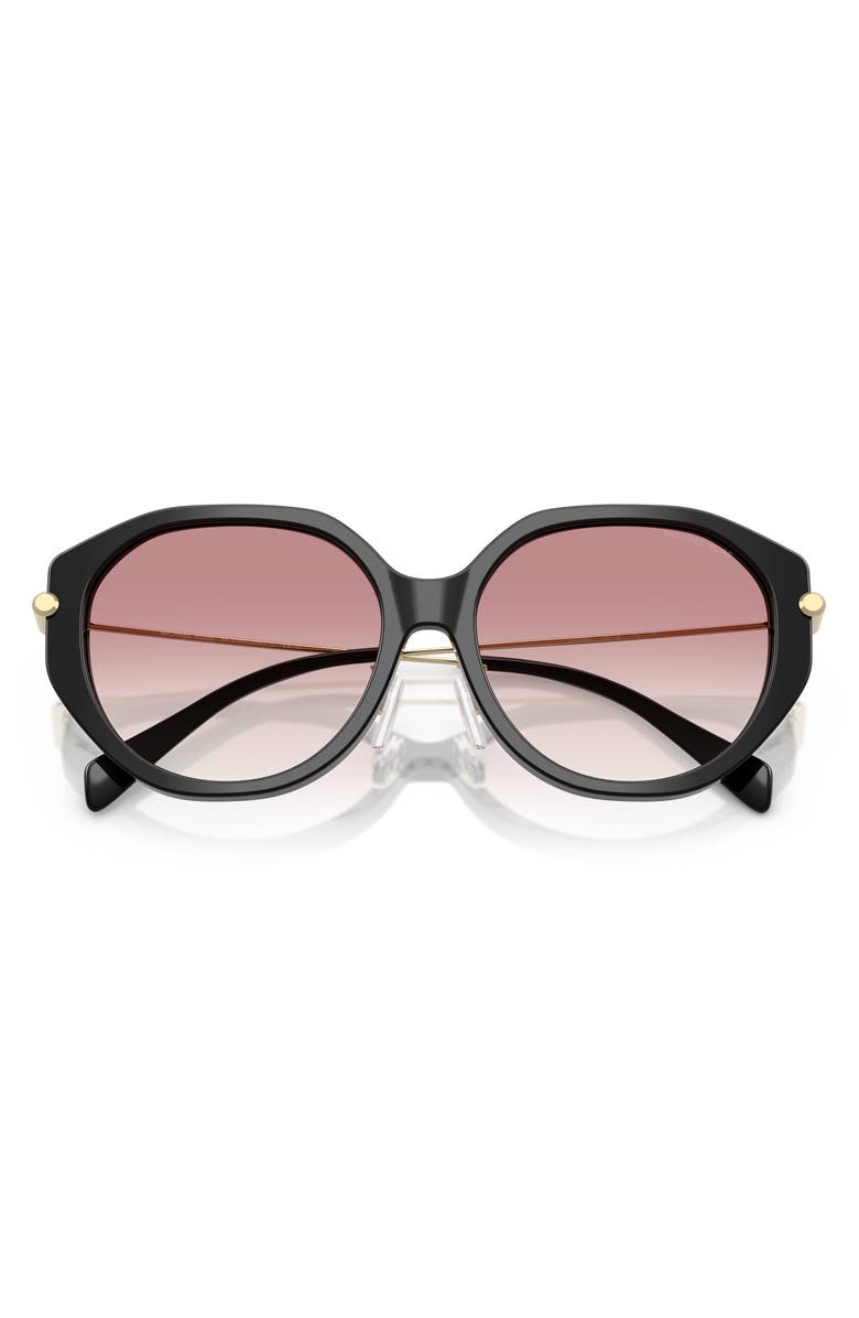 Michael Kors Jinan 56mm Gradient Irregular Sunglasses, Alternate, color, Black / Pink Gradient