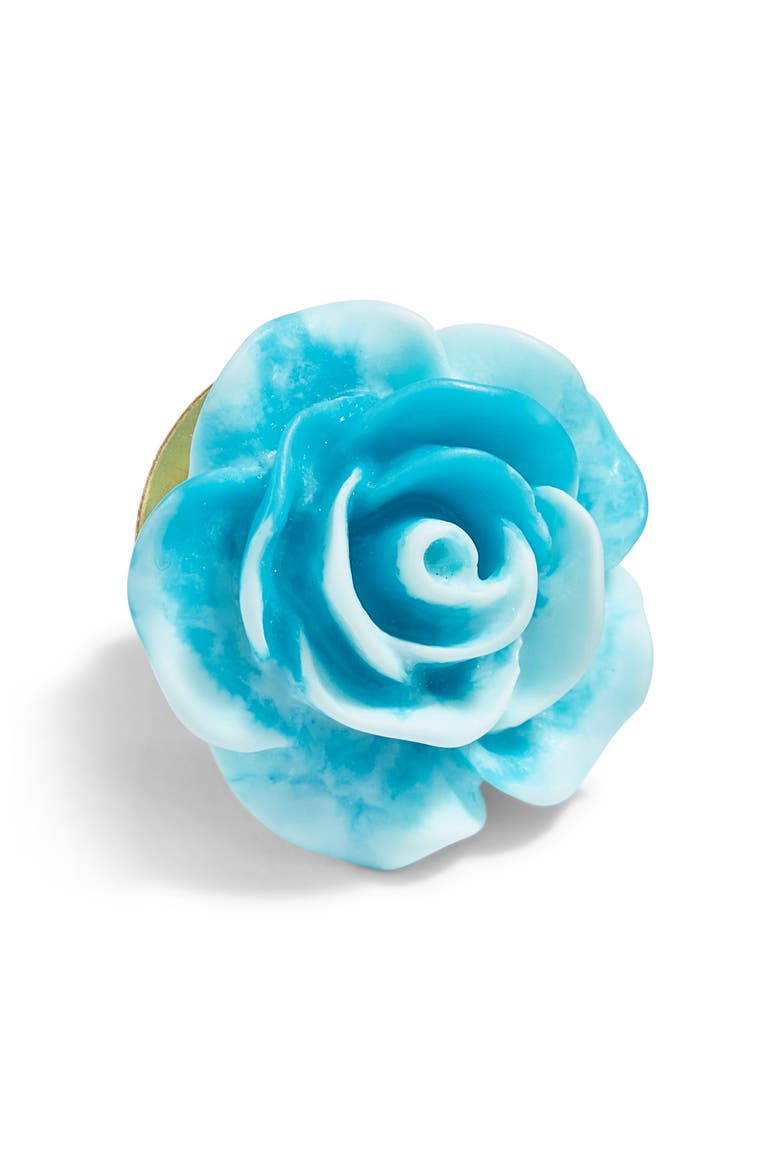 Tie Dye Flower Lapel Pin, Main, color, BLUE