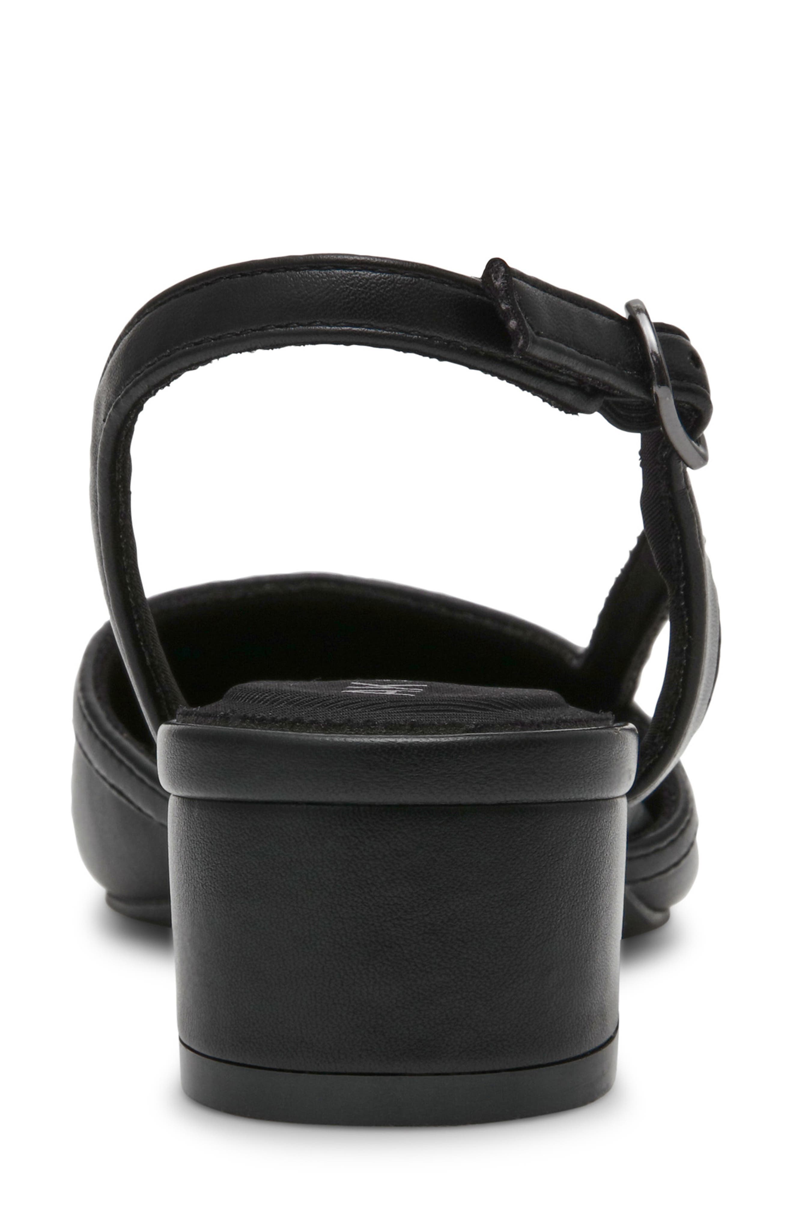 Anne Klein Untie Slingback Block Heel Pump, Alternate, color, Black Pu