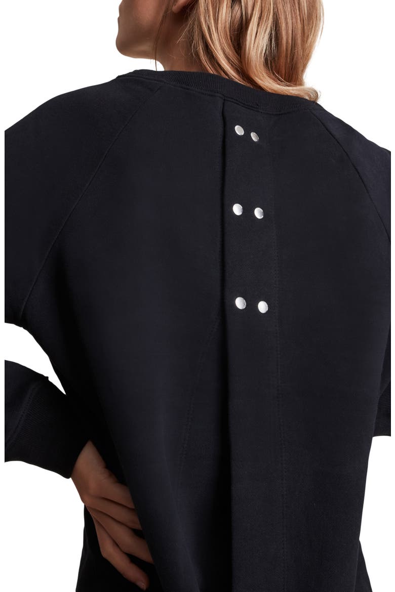 Lee Long Sleeve Lace Hem Sweatshirt Dress, Alternate, color, BLACK