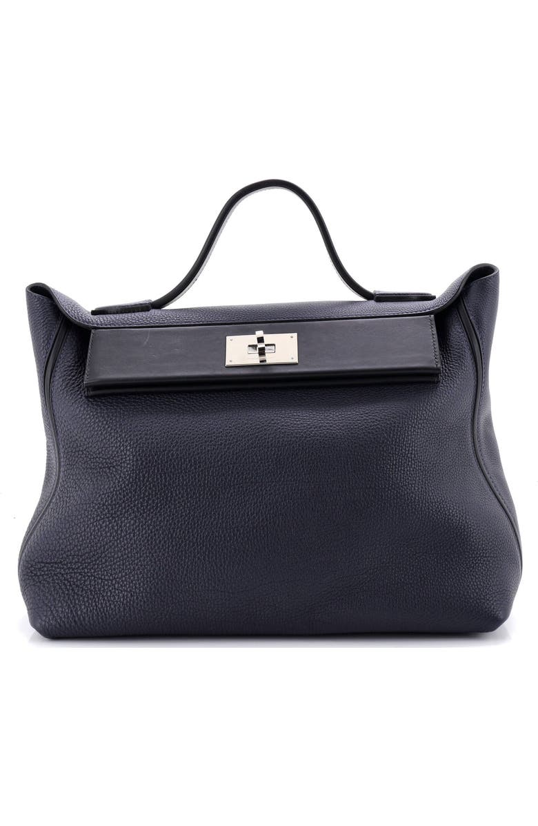 Pre-Owned Hermes 24/24 Bag Togo with Swift 35, Main, color, Bleu Nuit