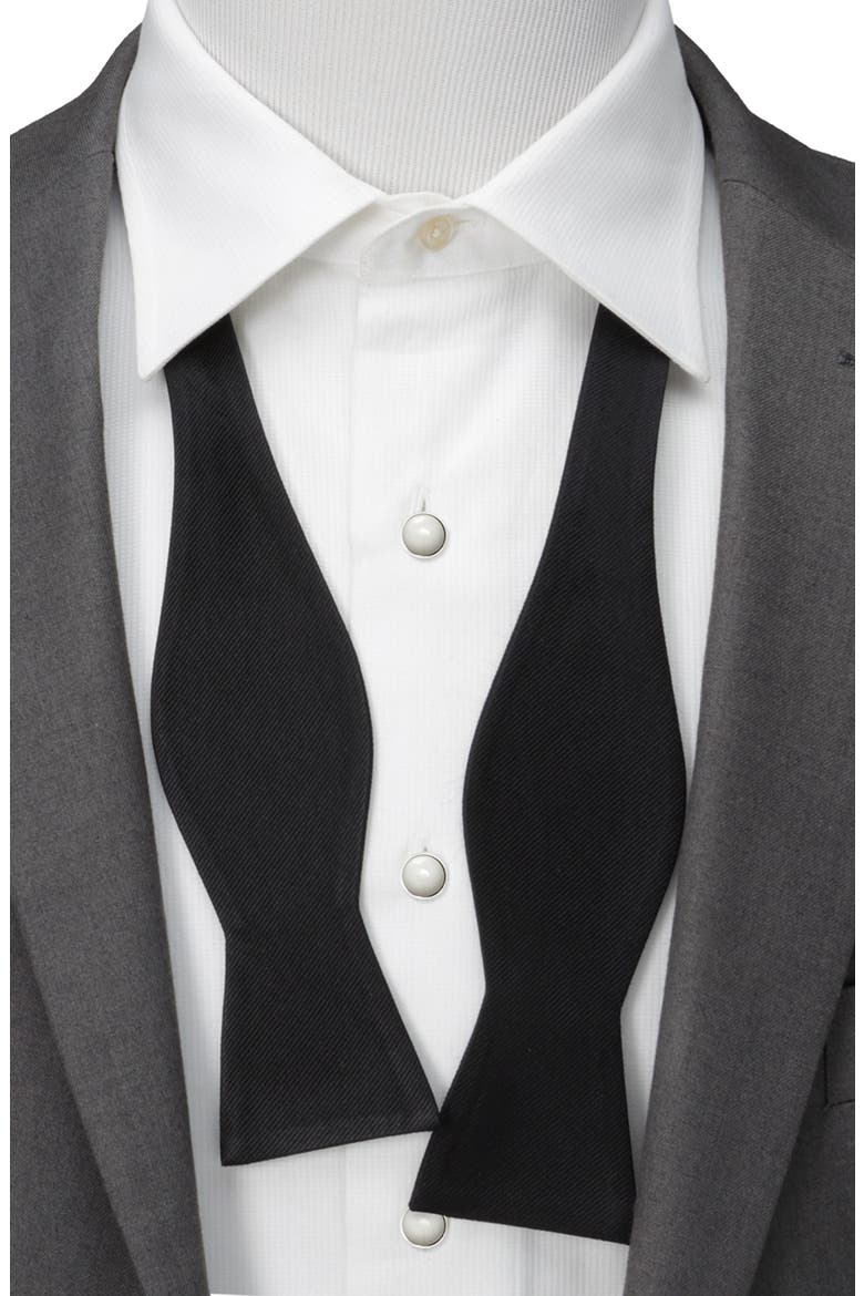 Solid Self Tie Silk Bow Tie, Alternate, color, BLACK