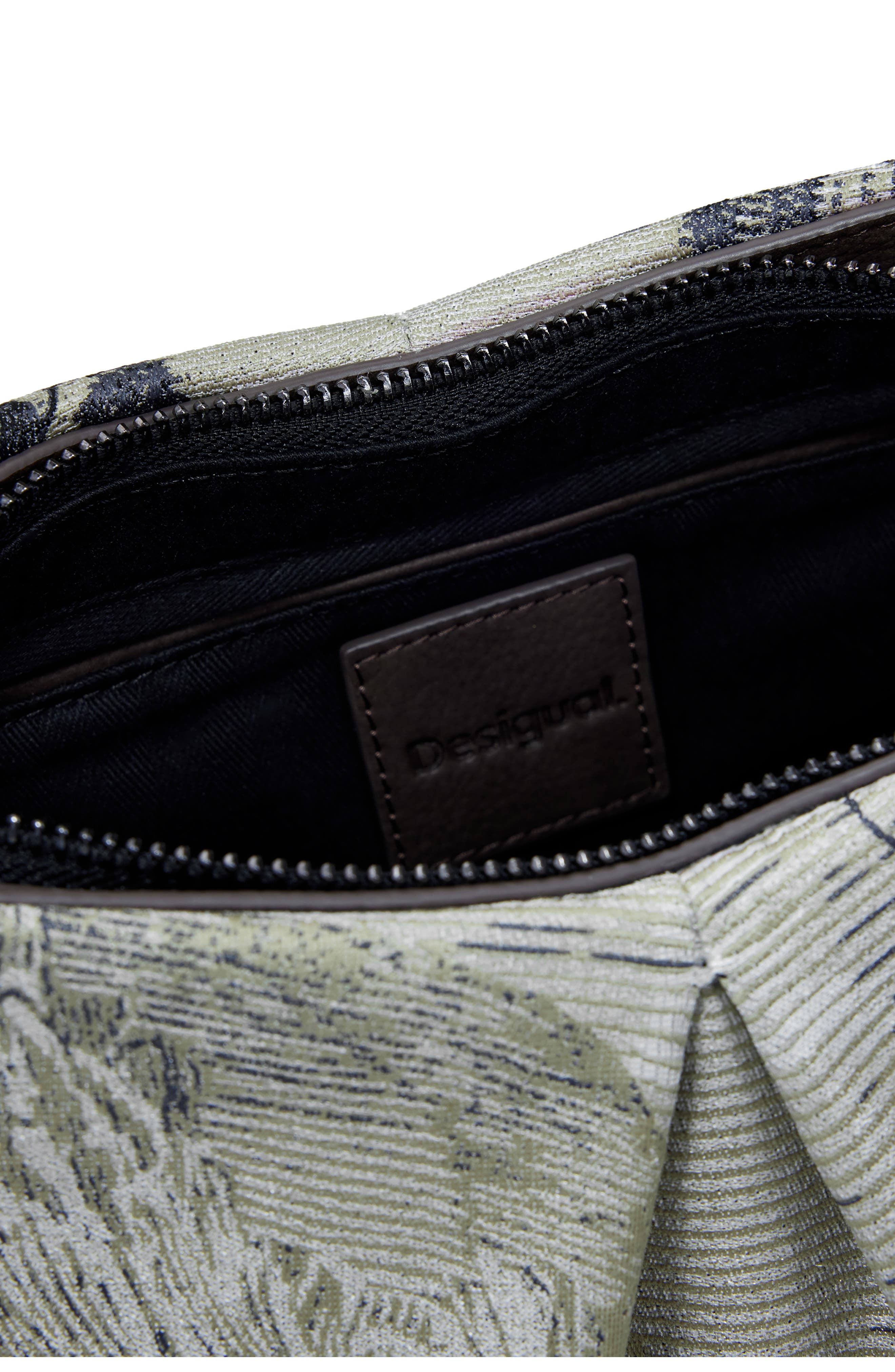 Desigual Jacquard Shoulder Bag, Alternate, color, Light Gray