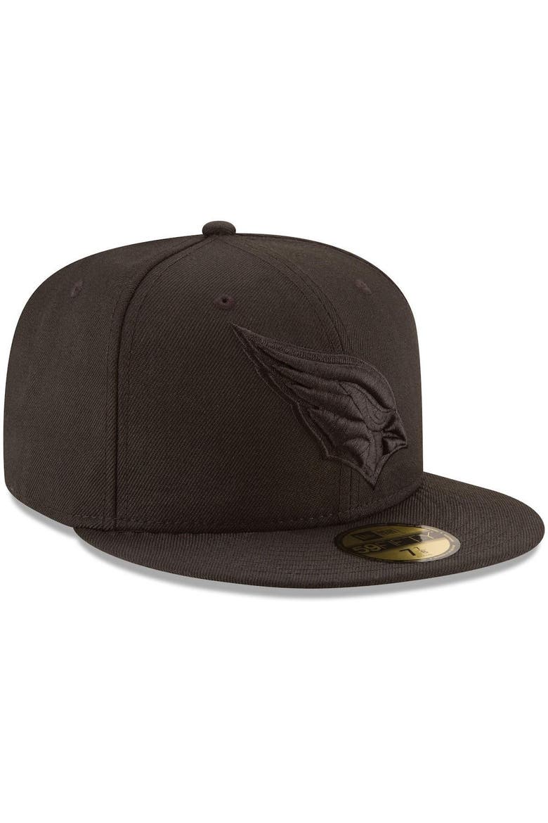 Men's New Era Arizona Cardinals Black on Black 59FIFTY Fitted Hat, Alternate, color, BLACK