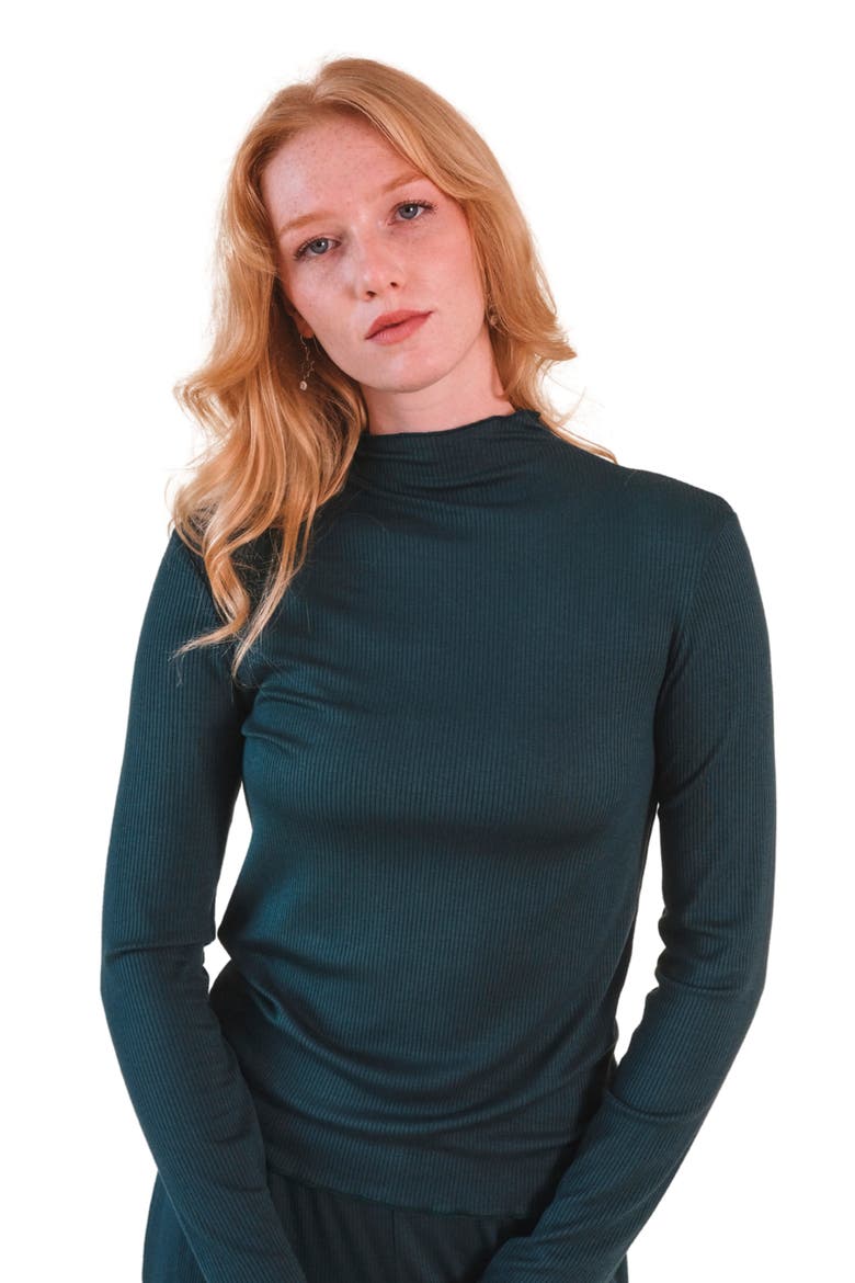 Norma Modal Ribbed Turtleneck, Main, color, Pine