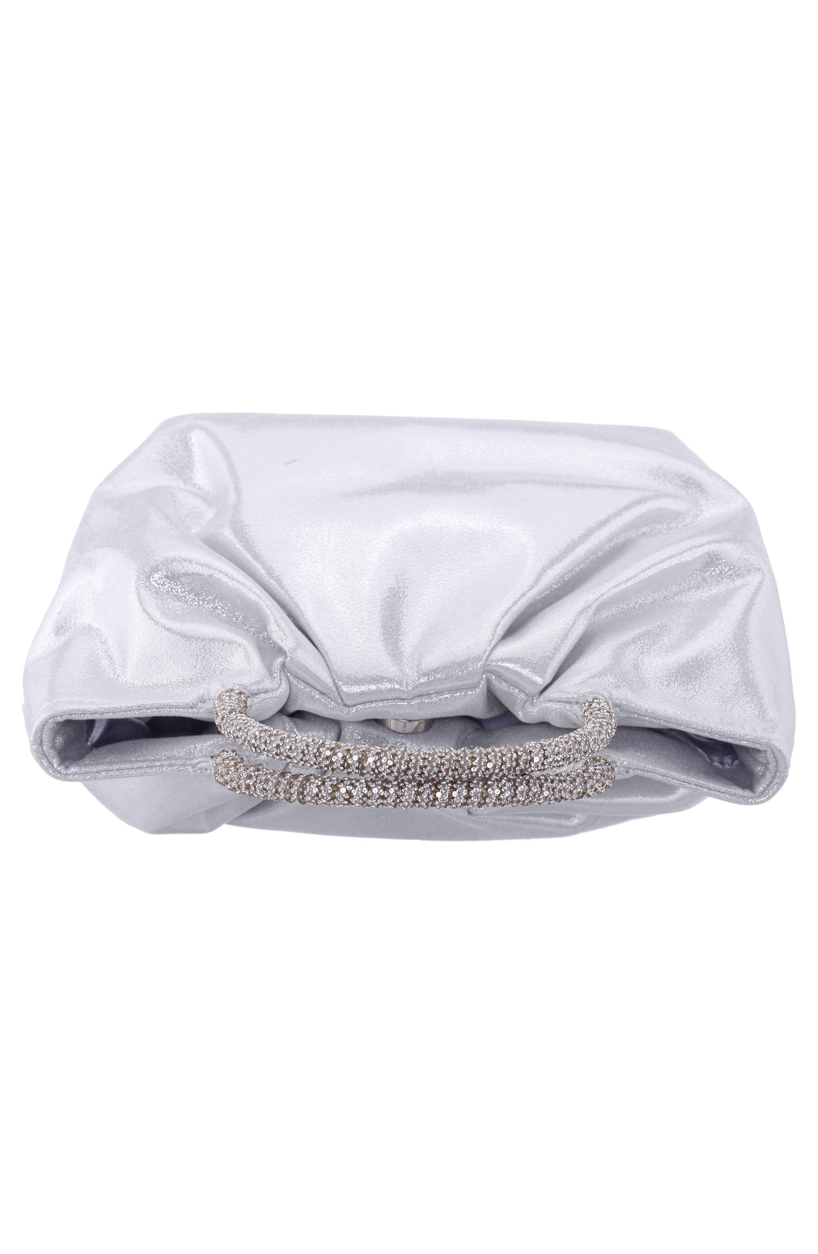 Nina Fancy Top Handle Clutch, Alternate, color, Silver