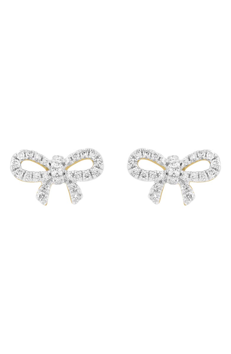 EFFY Diamond Bow Stud Earrings, Main, color, White