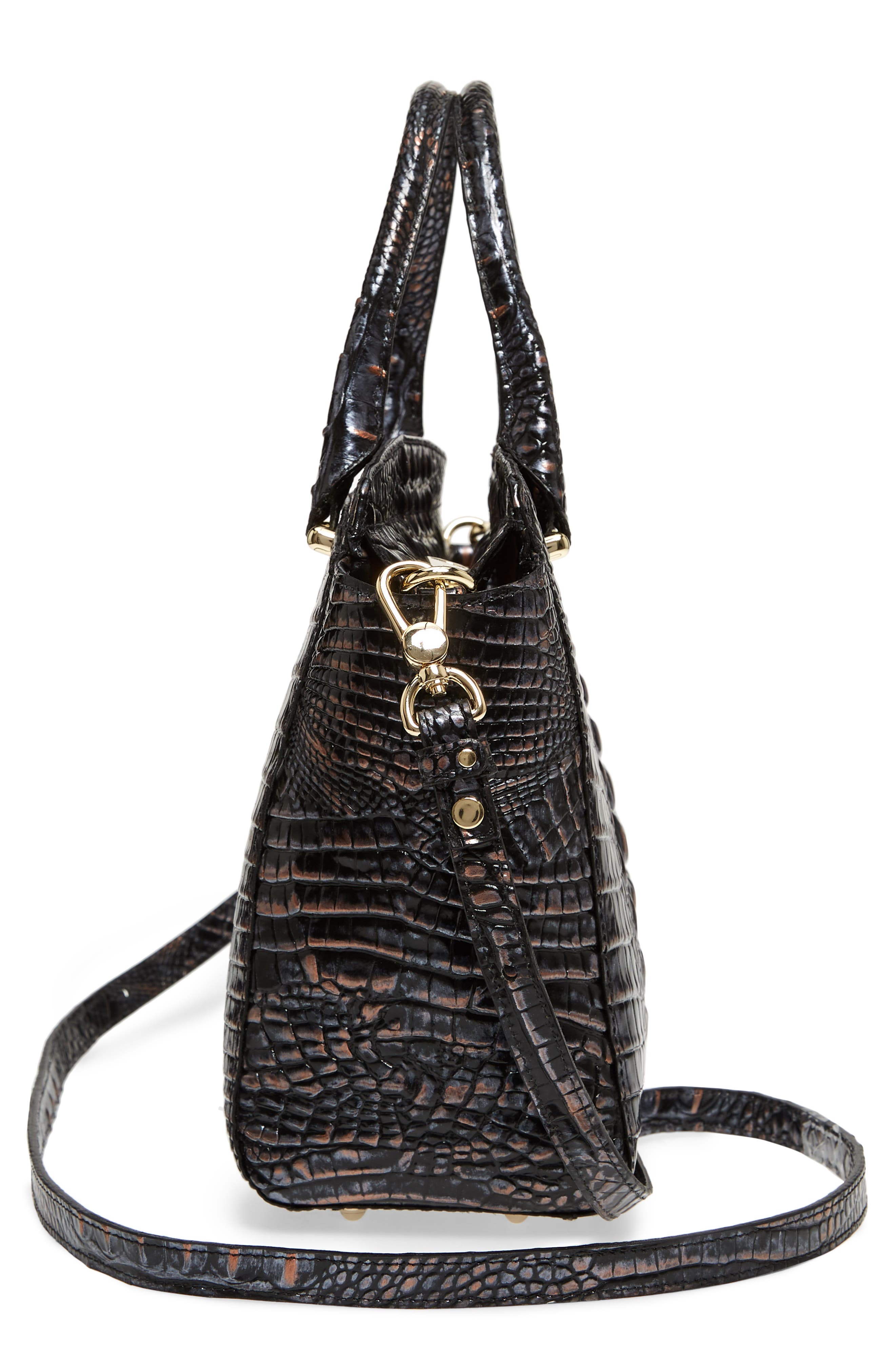 Brahmin Nadia Croc Embossed Leather Satchel, Alternate, color, 