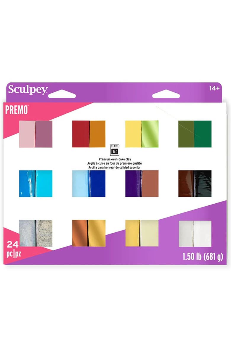 Sculpey Polymer Clay Premo Multipack Sampler (24) 1oz, Main, color, Multicolored