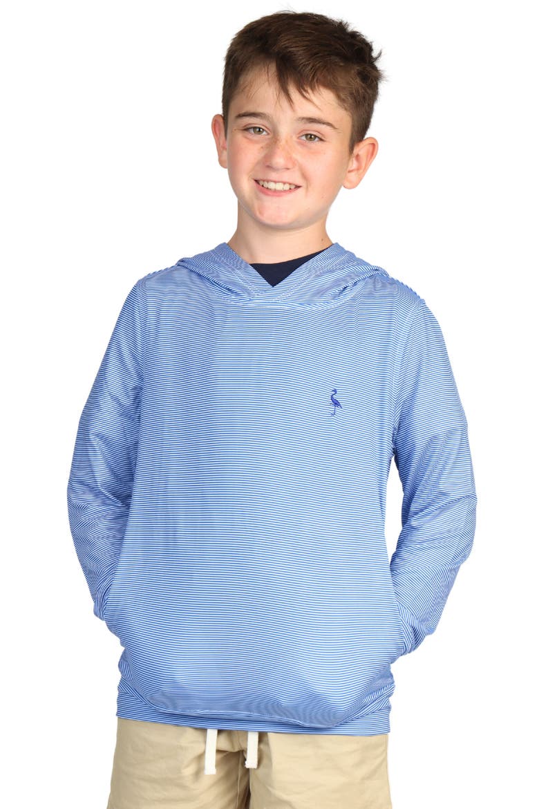 Kids' Stripe Performance Hoodie, Main, color, BLUE