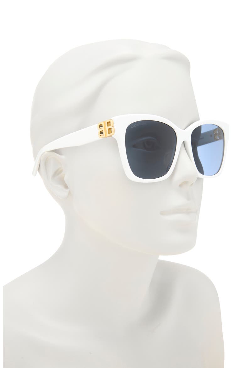 57mm Square Sunglasses, Alternate, color, WHITE GOLD BLUE
