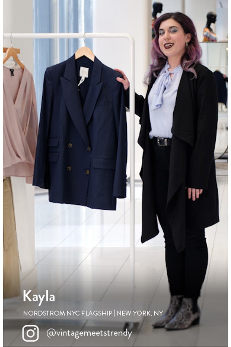 Oversized Double Breasted Stretch Wool Blazer video
