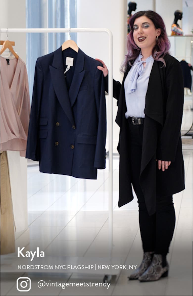 Oversized Double Breasted Stretch Wool Blazer, sales video thumbnail