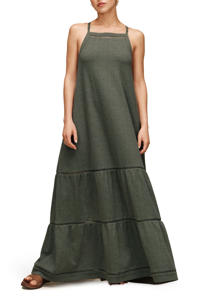 Clarinda Sleeveless Maxi Dress, Main, color, GREEN GREY
