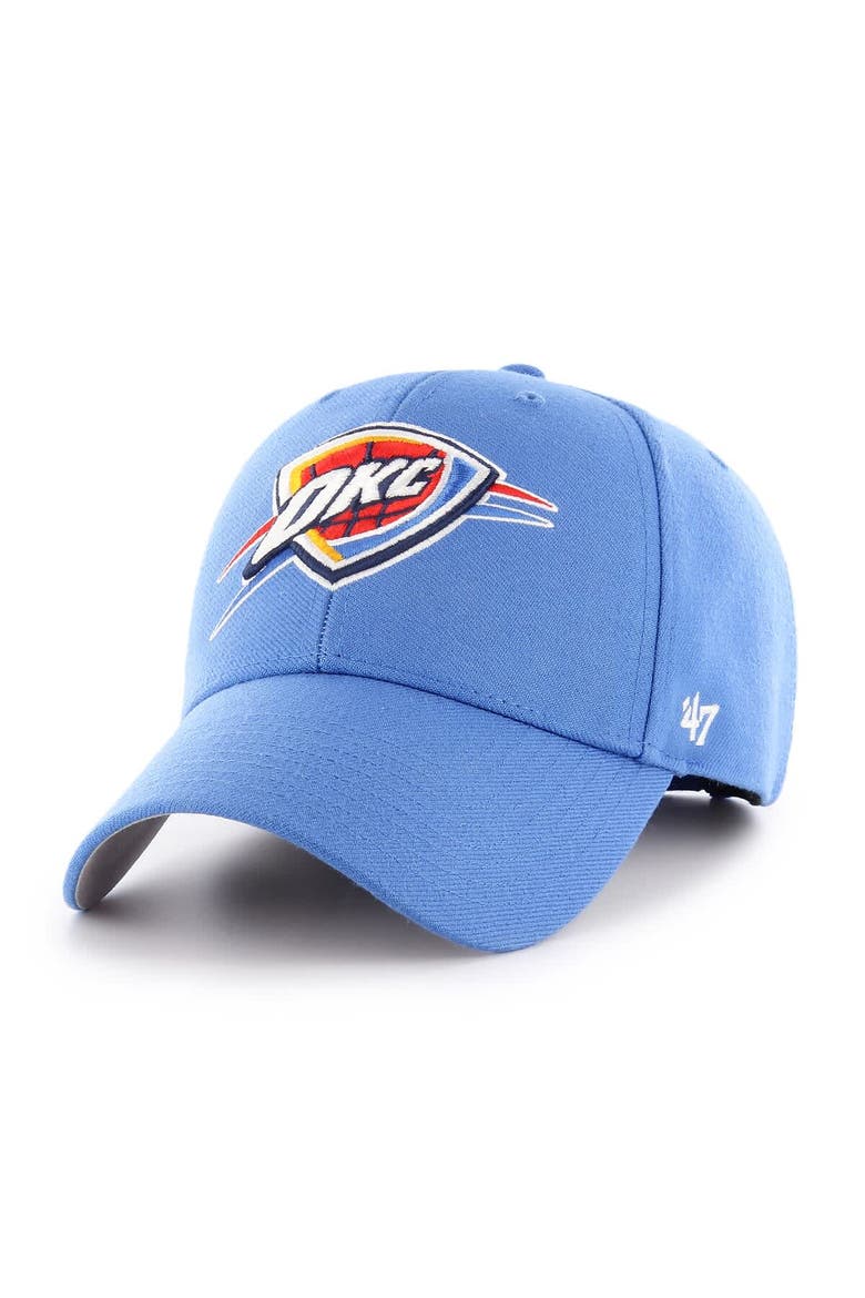 Men's '47 Blue Oklahoma City Thunder Core Logo MVP Adjustable Hat, Main, color, Blue