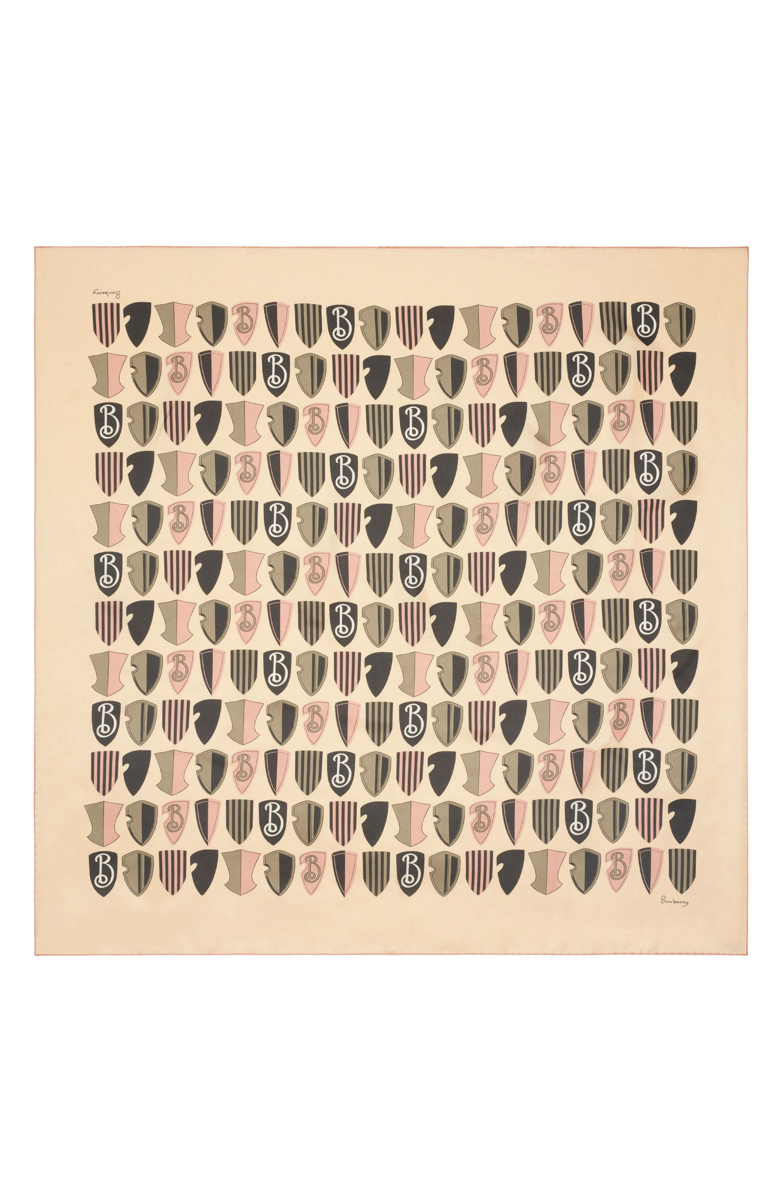 BURBERRY BURBERRY SHIELD REPEAT SILK SQUARE SCARF