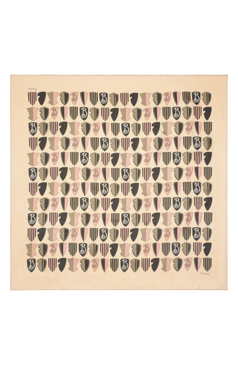Shield Repeat Silk Square Scarf
