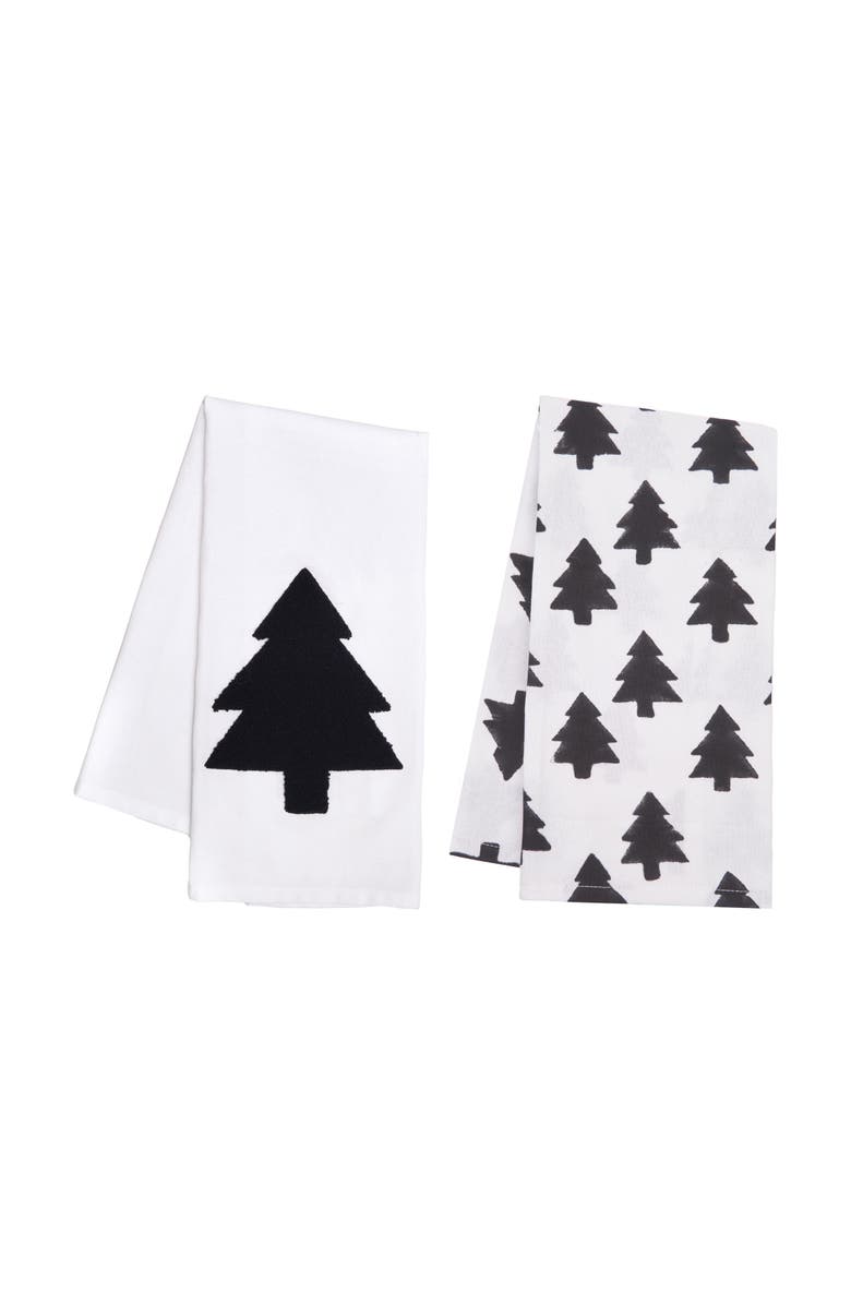 carol & frank Black and White Forest Towel Set of 2, Main, color, White