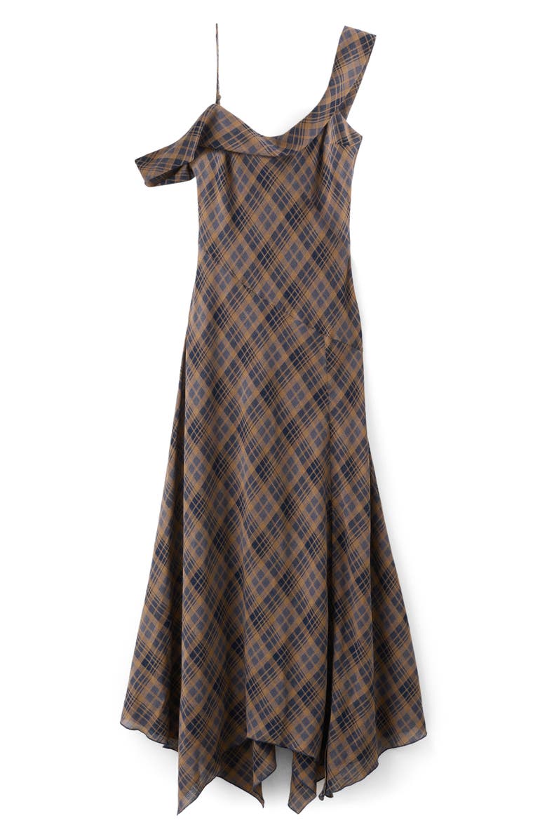 MANGO Plaid Asymmetric Sleeveless Dress, Main, color, 