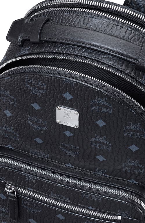 Mcm Stark 32 Visetos Coated Canvas Backpack In Black